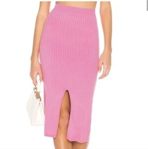 Free People Vibrant Ribbed Pink Pencil Skirt-Sm